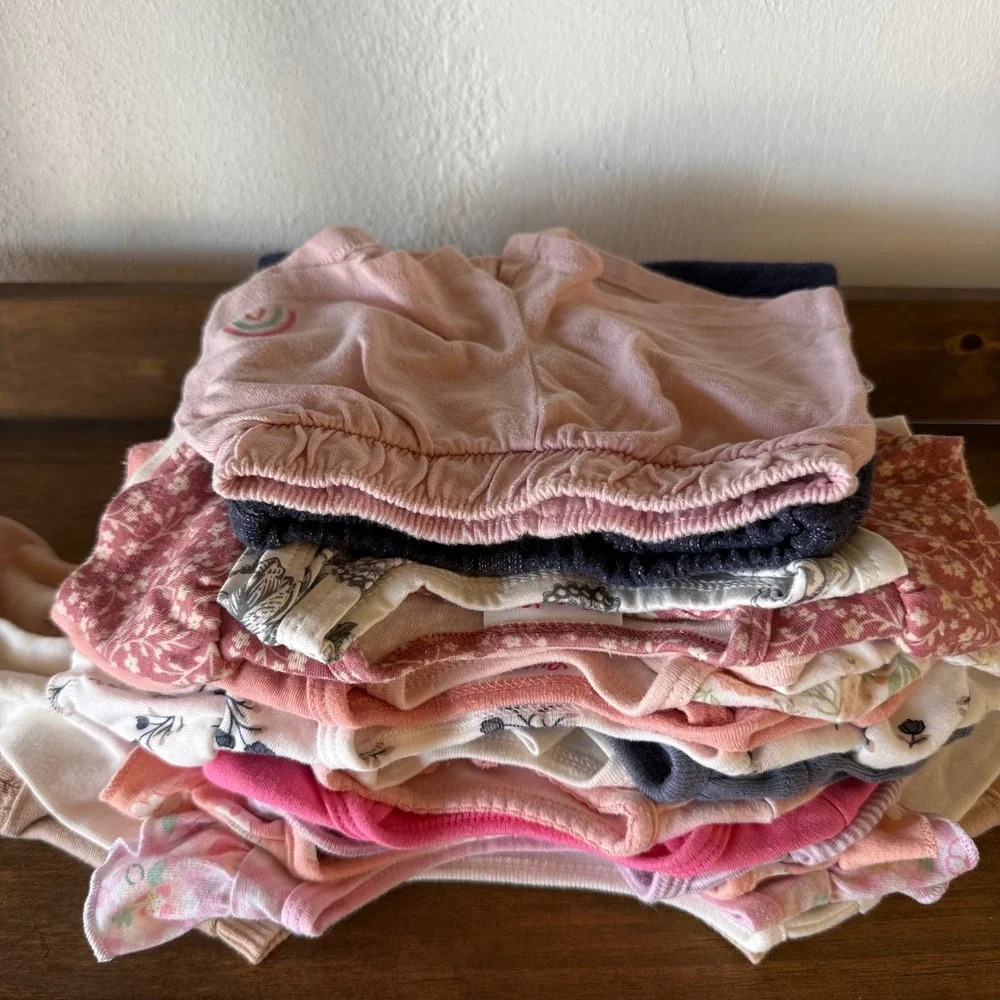 Lot of 15+ Baby Girl Clothes 6-9M Pink Neutral Colors Bundle 18 Pieces 05